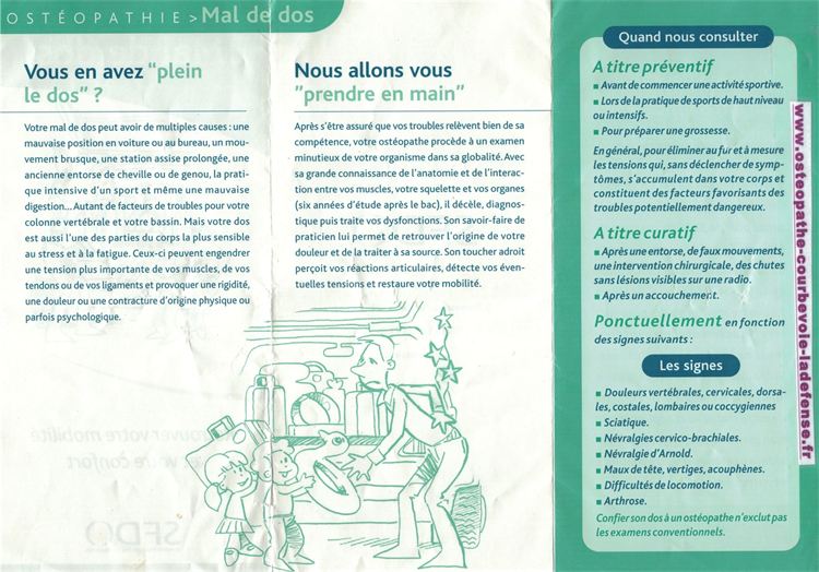 L'ostéopathie mal de dos L'ostéopathie mal de dos